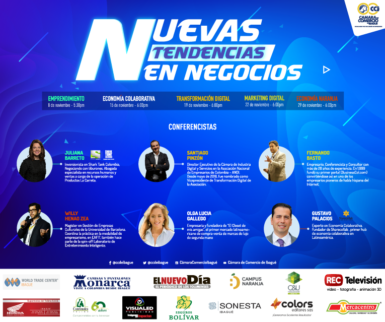 Nuevas tendencias en negocios, el ciclo de conferencias que la Cámara de Comercio de Ibagué ofrece a los empresarios